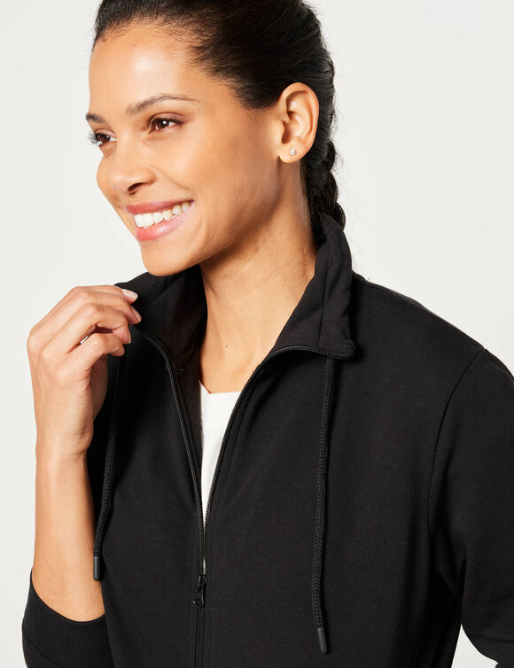 Sweat zippé, col montant (noir) Sweat zippé, col montant (noir)